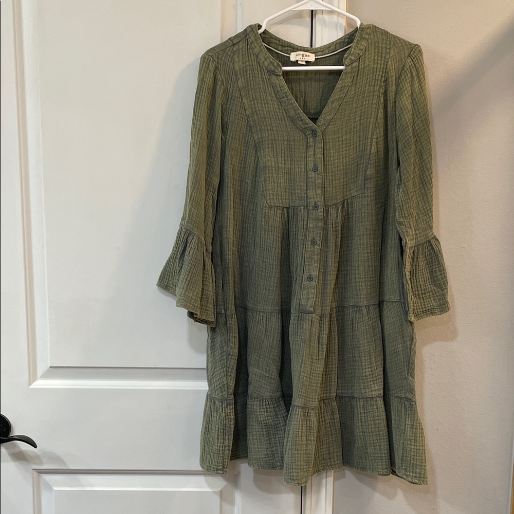 Green Button Women's Dress